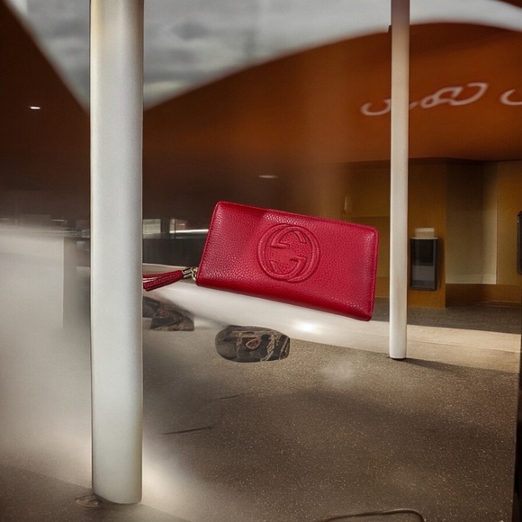 Gucci Continental Wallet Red Leather - Picture 2 of 8